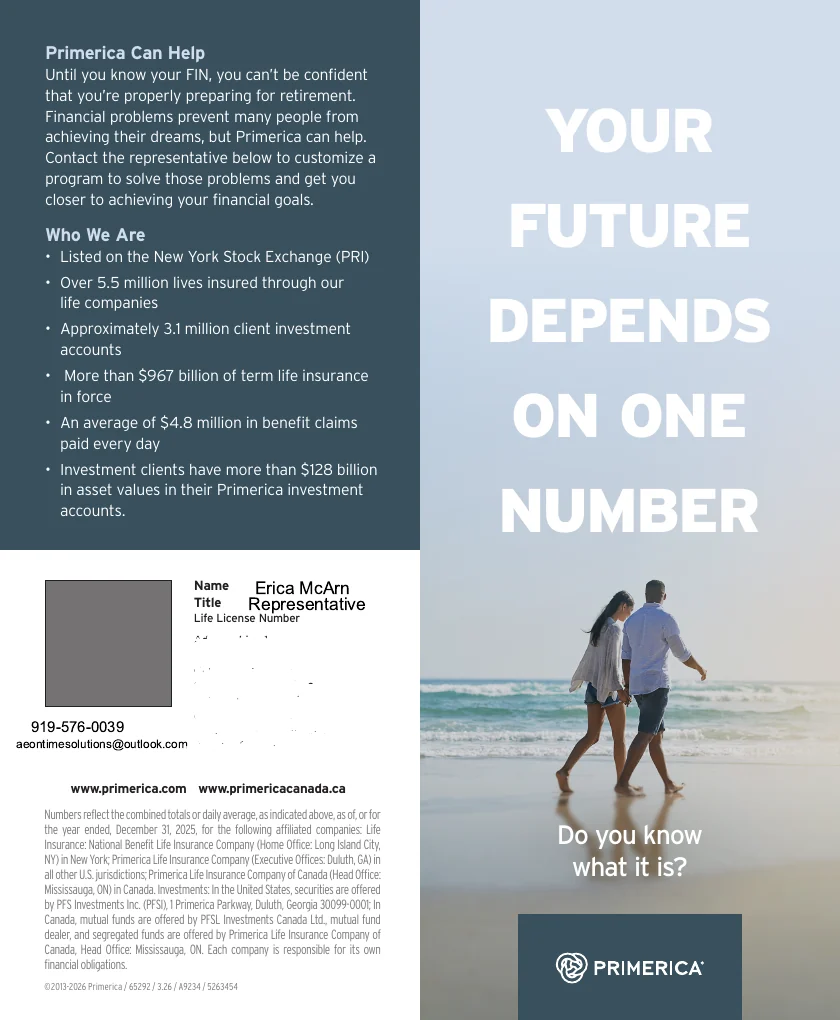 Financial Independence Number brochure cover