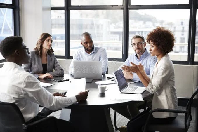 Professional team meeting and collaboration